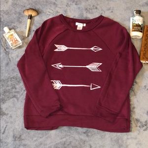 Burgundy Arrow Sweater